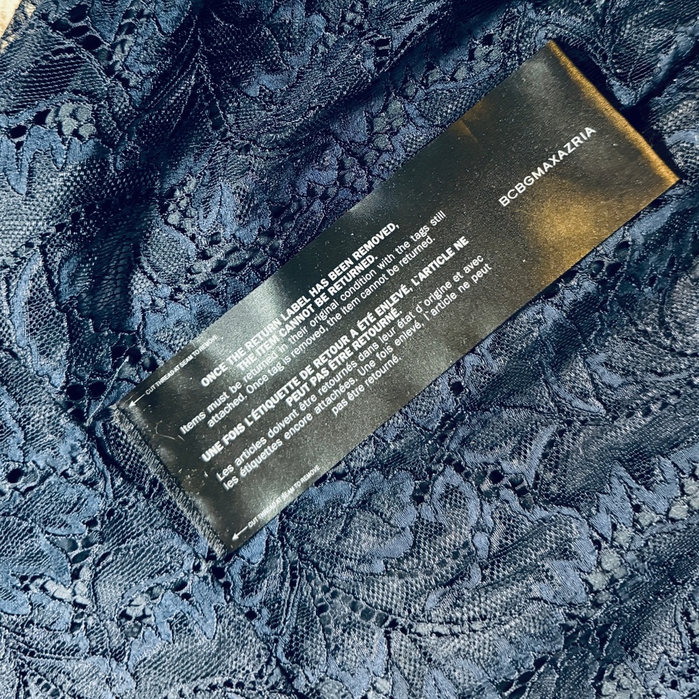 NWT BCBGMAXAZRIA Beatryce Navy Floral Lace Dress - Size 10 - Picture 8 of 9